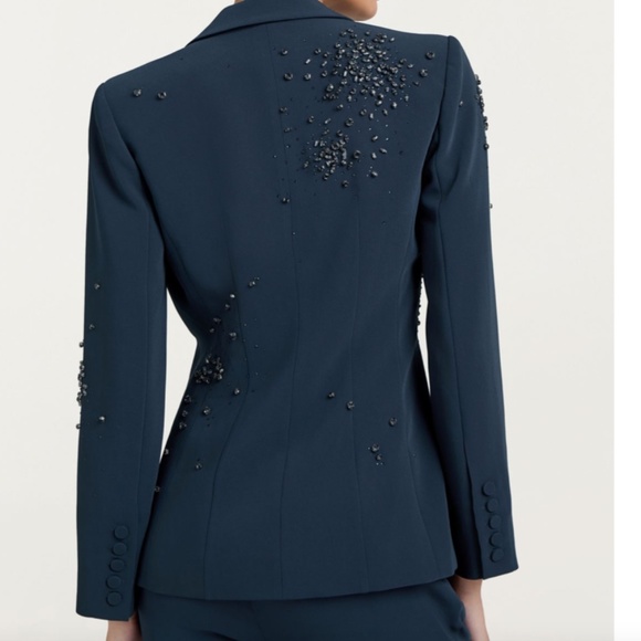 Cinq a Sept RHINESTONE CRACKLE EMBELLISHED CHEYENNE BLAZER - Picture 9 of 16